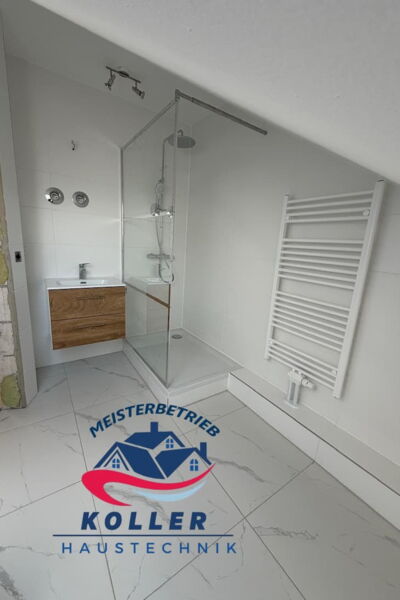 Preiswerte Bad Sanierung Dusche und Waschbecken
